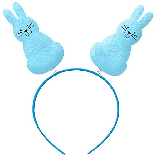 amscan Egg-stra Special Blue Easter Bunny Shaped Head Bopper Party Accessory  Plastic  7" x 7"