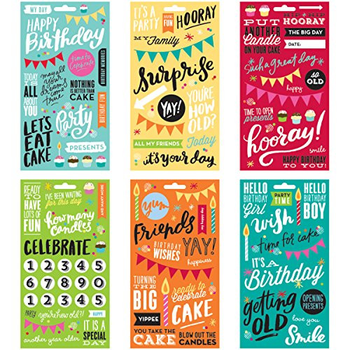 Me  and  My Big Ideas Pocket Pages Clear Stickers  6 Sheets Package  Birthday