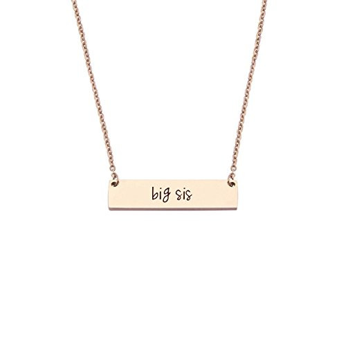 JJTZX Sister Bar Necklace Set Lil Sis and Big Sis Hand Stamped Bar Necklace New Big Sister Gift RG Big sis JJTZX Sister Bar Necklace Set Lil Sis and Big Sis Hand Stamped Bar Necklace New Big Sister Gift RG Big sis