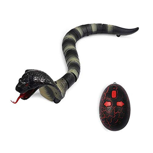 Unetox Realistic Remote Control Snake Toy Rechargeable RC Snake Toy 16" Prank Toys for Kids  Cobra  Black