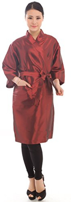 Salon Client Gown Robes Cape  Hair Salon Smock for Clients- Kimono Style  Red