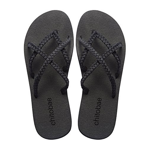 chitobae Flip Flops Sandal for Women Black 7 B M  US
