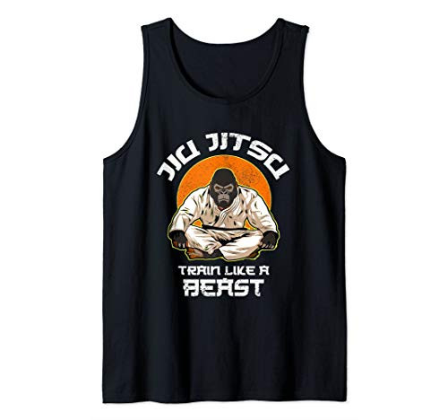 Train like a Beast Jiu Jitsu  BJJ Gorilla Grappling MMA Tank Top