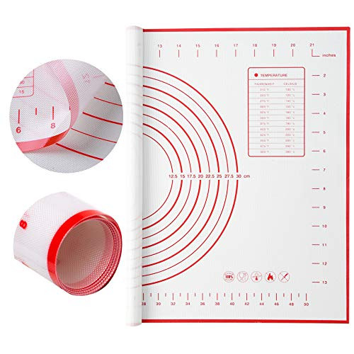 Extra Thick Silicone Pastry Mat 0.7 mm-16''x 24'' Non-Stick Silicone Baking Mat with Measurement Dough Rolling Mat Fondant Mat Counter Mat Pie Crust Mat Kneading Mat for for Pizza and Cookies Extra Thick Silicone Pastry Mat 0.7 mm-16''x 24'' Non-Stick Silicone Baking Mat with Measurement Dough Rolling Mat Fondant Mat Counter Mat Pie Crust Mat Kneading Mat for for Pizza and Cookies