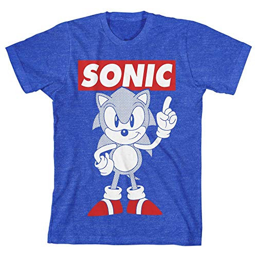 Sonic the Hedgehog Retro Video Game Youth Boys Blue Shirt-X-Small Sonic the Hedgehog Retro Video Game Youth Boys Blue Shirt-X-Small
