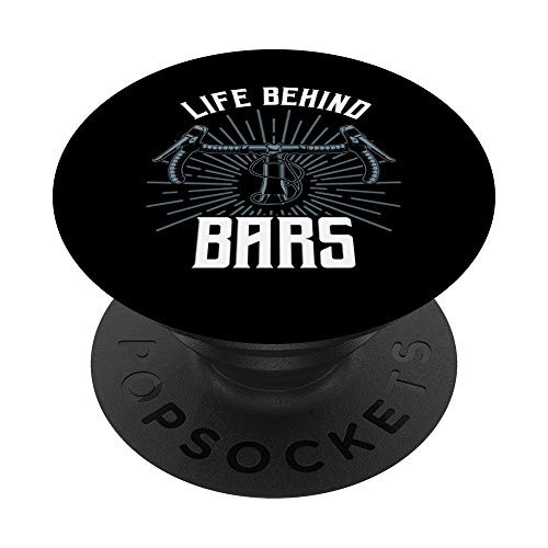 Funny Road Cycling Gift Bike For Men Women Life Behind Bars PopSockets PopGrip  Swappable Grip for Phones  and  Tablets