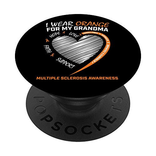 Wear Orange Grandma Multiple Sclerosis Apparel MS Awareness PopSockets PopGrip  Swappable Grip for Phones  and  Tablets