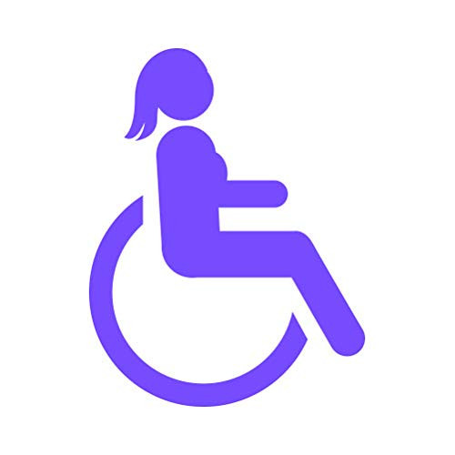 RDW Girl Handicap Sticker - Decal - Die Cut - Wheelchair Female 2 - Purple 7.69" x 10.00"