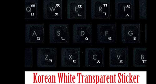 Korean- English White Transparent Fluorescent Black Background Keyboard Computer Stickers