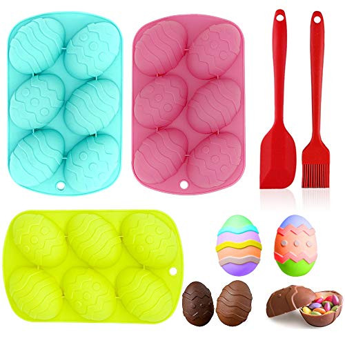 UKITA Easter Egg Shaped Silicone Cake Mold  3PCS Trays Cooking Supplies for Chocolate  Candies  Ice Cube Trays Baking Molds  3