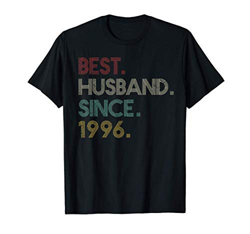 25th Wedding Anniversary Gift Ideas Best Husband Since 1996 T-Shirt