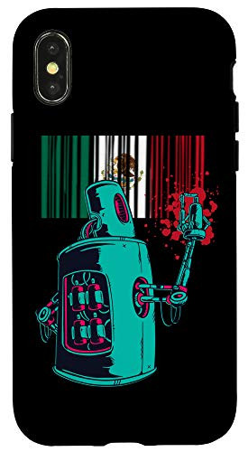 iPhone X XS Mexico Heritage Mexican Roots Robot Spray Paint Case