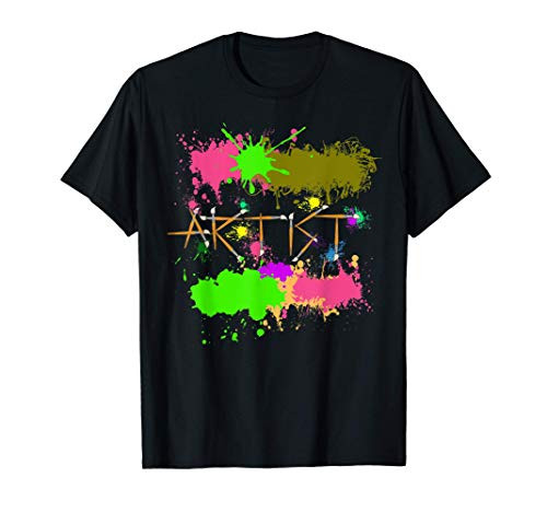 Artist Painters Funny Womens Splatter Paint Graffiti Costume T-Shirt