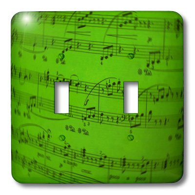 3dRose LLC lsp_20602_2 Sheet Music in Green Double Toggle Switch