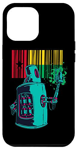 iPhone 12 Pro Max Guinea Bissau Heritage Guinea-Bissau Roots Robot Spray Paint Case