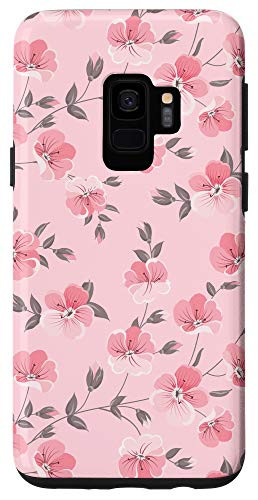 Galaxy S9 vintage pink garden flowers floral gift rose peonies pattern Case