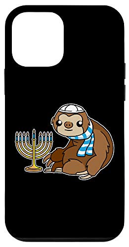 iPhone 12 mini Funny Jewish Bar Mitzvah Sloth Menorah Happy Hanukah Case