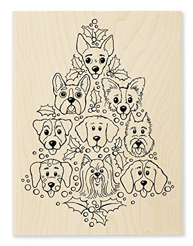 STAMPENDOUS Dog Tree Wood Stamp