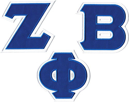 Zeta Phi Beta Twill Letter Iron-On Patch Set  Royal Blue - 4.125"W x 4"T