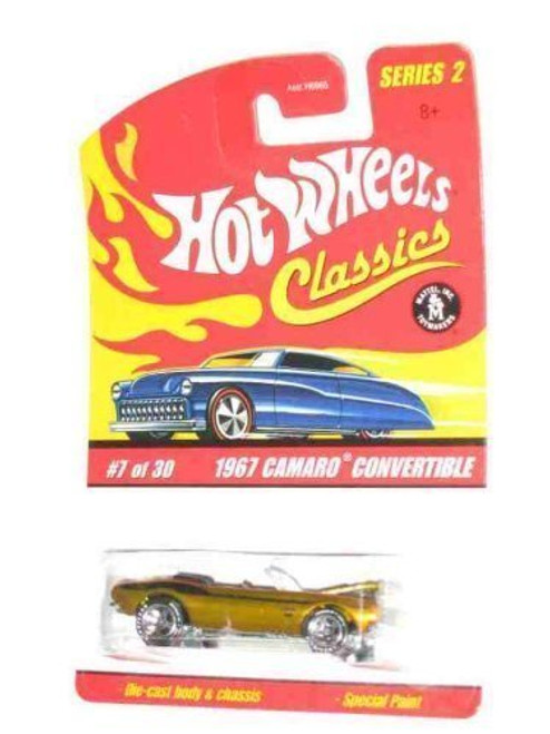 Classics Series 2 7 1967 Camaro Convertible Spectraflame Gold  1 64 Scale Collectible Die Cast Collector Car Mattel Hot Wheels
