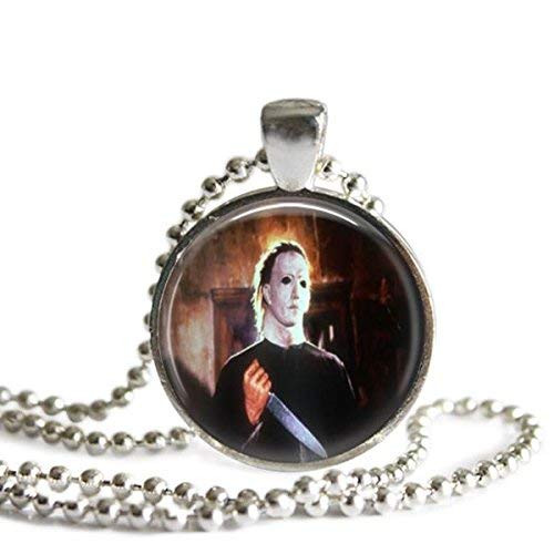 Michael Myers Kitchen Knife Halloween 1 Inch Silver Plated Necklace or Keychain