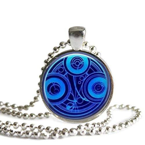 Doctor Who Blue Time Lord Seal 1 Inch Silver Plated Pendant Necklace or Keychain Doctor Who Blue Time Lord Seal 1 Inch Silver Plated Pendant Necklace or Keychain