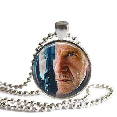 Star Wars VII The Force Awakens Han Solo 1 Inch Silver Plated Pendant Necklace or Keychain