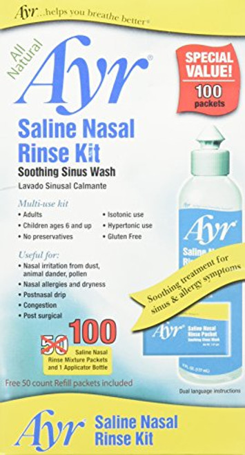 Ayr Saline Nasal Rinse Kit  100 ct