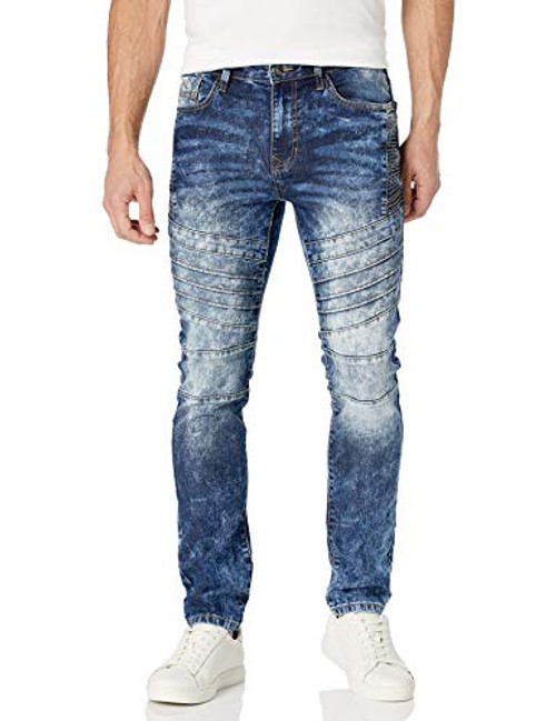 Southpole Men's Comfortable Fashion Skinny Stretch Denim Pants with Various Designs  Light Sand Blue 31  36X32