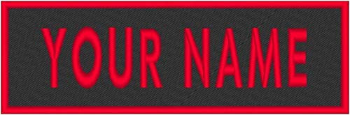 Custom Text Embroidered 4" x 1.25" Name Tag Patch Iron-On Sew-On MC Tactical Morale Biker Motorcycle Emblem 1