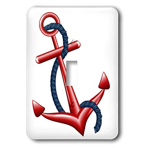 3dRose lsp_340035_1 Light Switch Cover  Red and Blue Sailing Boat Anchor