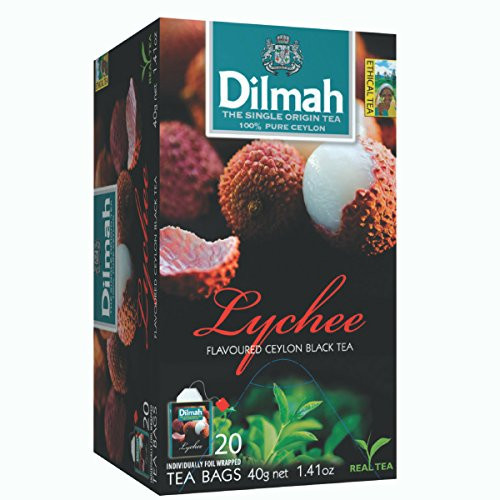 Dilmah Lychee Flavored Ceylon Black Tea - 20 Tea Bags - Sri Lanka Ceylon Dilmah Lychee Tea Real Tea