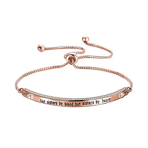 Gift for Best Friend Friendship Bracelet Not Sister by Blood But Sister by Heart Jewelry Friend Sister Bangle Bar Bracelet RG Gift for Best Friend Friendship Bracelet Not Sister by Blood But Sister by Heart Jewelry Friend Sister Bangle Bar Bracelet RG