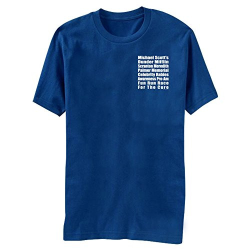The Office Michael Scott's Fun Run Race Blue T-Shirt Tee  Small