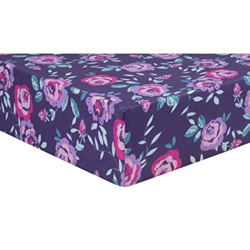 Trend Lab Jersey Fitted Crib Sheet  Flora