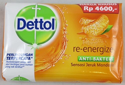 Dettol Anti-Bacterial Bar Soap  Re-Energize  110 Gr   3.9 Oz  Pack of 12