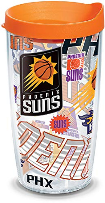 Tervis NBA Phoenix Suns All Over Insulated Tumbler with Wrap and Orange Lid 16oz Clear Tervis NBA Phoenix Suns All Over Insulated Tumbler with Wrap and Orange Lid 16oz Clear
