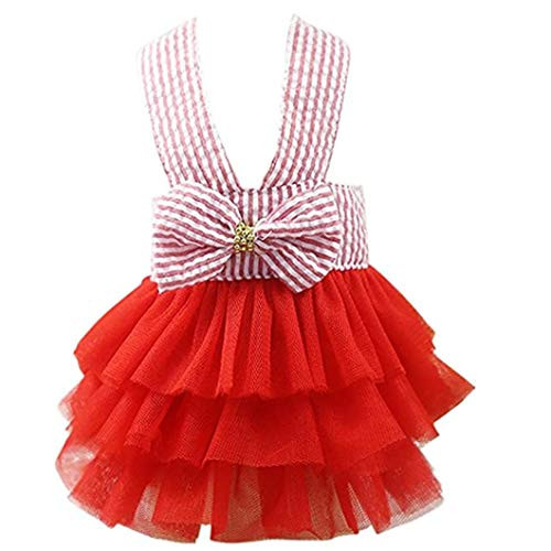 XiangYue SISAVE Dress for Dog Pet Cute Halter Bowknot Tutu Dresses Puppy Lace Skirt Princess Dress X-Small Red XiangYue SISAVE Dress for Dog Pet Cute Halter Bowknot Tutu Dresses Puppy Lace Skirt Princess Dress X-Small Red