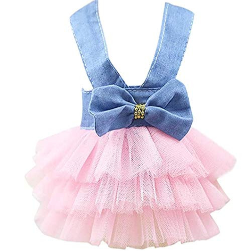 XiangYue SISAVE Dress for Dog Pet Cute Halter Bowknot Tutu Dresses Puppy Lace Skirt Princess Dress Medium Blue 1 XiangYue SISAVE Dress for Dog Pet Cute Halter Bowknot Tutu Dresses Puppy Lace Skirt Princess Dress Medium Blue 1