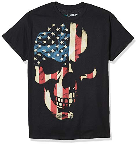 Liquid Blue Men's American Skull T-Shirt  Black  Medium