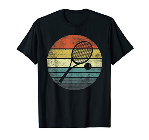 Tennis Player Gifts Retro Sunset Tennis Racquet  and  Ball Coach T-Shirt