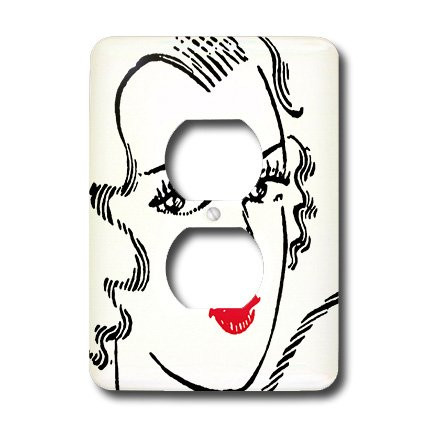 3dRose lsp_7406_6"Red Lips" 2 Plug Outlet Cover Multicolor