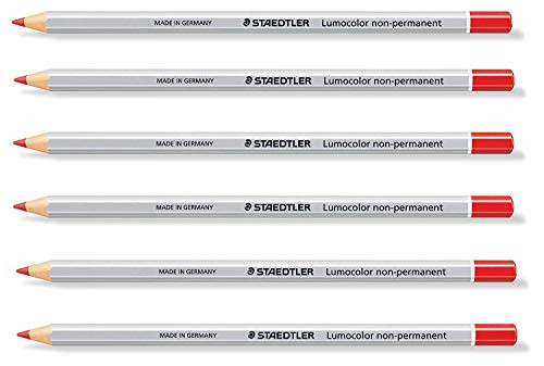 Staedtler Lumocolor Omnichrom 108 Non permanent water soluble pencils  Red