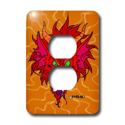 3dRose lsp_4870_6 Red Dragon 2 Plug Outlet Cover