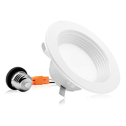 Parmida (1 Pack) 4" inch Dimmable LED Downlight, 9W (65W Replacement), Baffle Design, 3000K (Soft White), 600lm, Energy Star & ETL-Listed, Retrofit LED Recessed Lighting Fixture, LED Trim