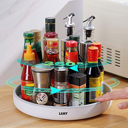 LAMY Lazy Susan Cabinet Organizer  12" Premium Lazy Susan Turntable Organizer for Kitchen Cabinet  Refrigerator  Countertop