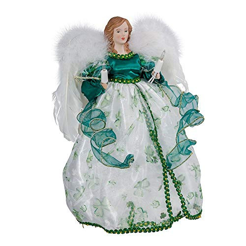 Kurt Adler UL 10-Light Angel Treetop Figurine, 12-Inch, Irish (Renewed)