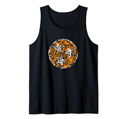 Unique Paint Splash TN Orange  and  White Tennessee State Flag Tank Top