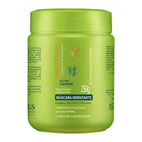 Linha Nutri Cachos  Hidratacao Biologica  Bio Extratus - Mascara Hidratante Tratamento Restaurador 250 Gr -  Nutri Curl  Biological Hydration  - Restoring Treatment Moisturizing Mask Net 8.82 Oz