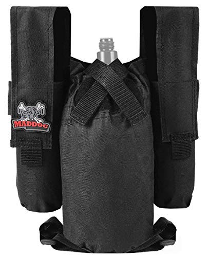 Maddog Entry Level Paintball Harness Pod Pack Belt with HPA CO2 Tank Holder Pouch - 2Plus1